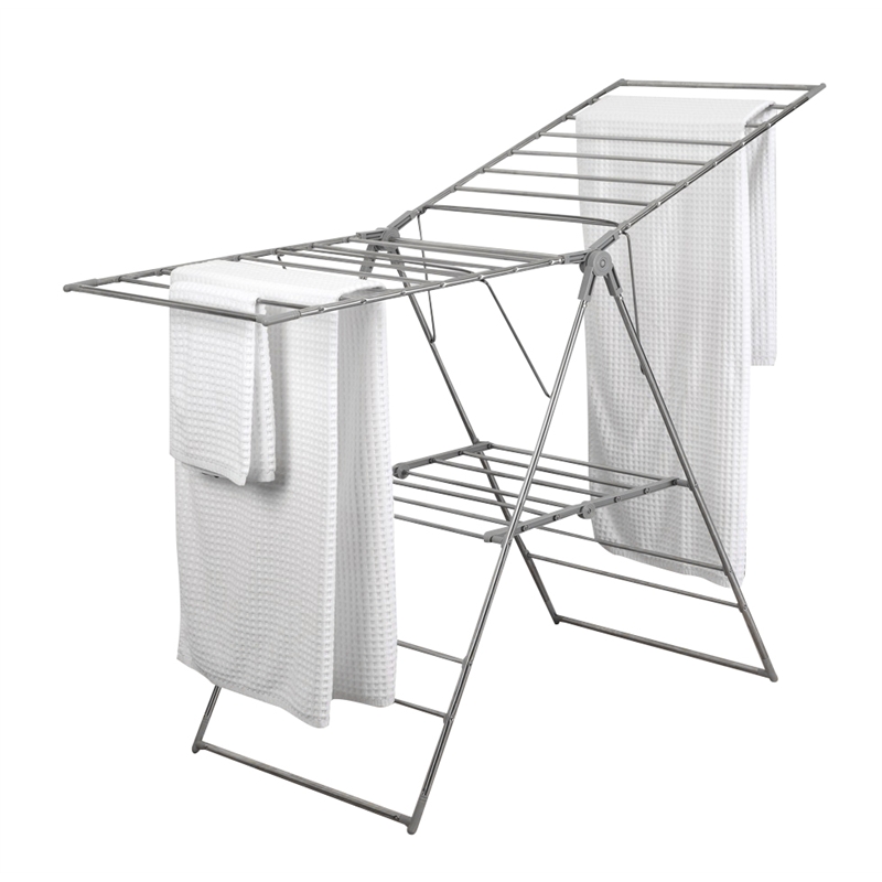 Winged Folding Clothes Airer, Metal, Silver 18mt – Hardware Heaven