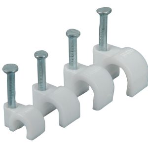 SupaLec Cable Clip – Round White Pk100