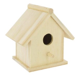 Small wooden bird house-Natural BH320