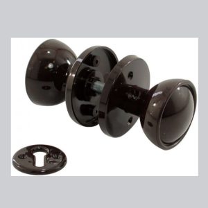 Securit Plastic Mortice Knob Set Brown 60mm