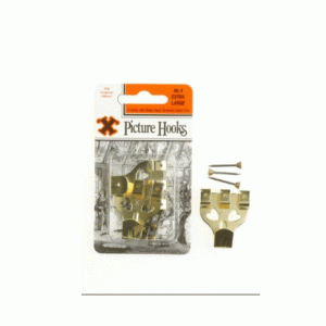Picture Hooks - Brass Plated (Blister Pack) No. 4