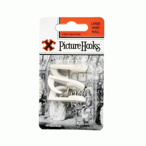 X Hard Wall Picture Hooks - White (Blister Pack) Large