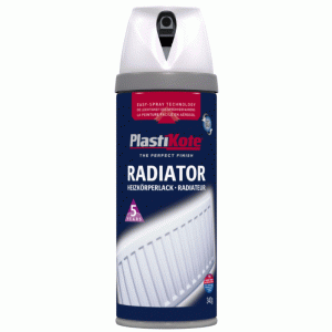 Plasti-kote Premium Radiator Spray Paint 400ml Satin White