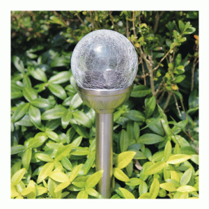 Stainless Steel Colour Changing Solar Glass Ball 8cm sl329