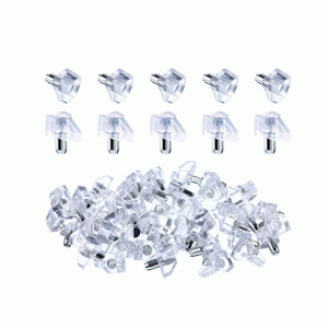 24pc Clear Cabinet Shelve Pegs With Steel Pin Blackspur