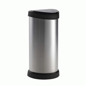 Curver 40 Litre Deco Touch Top Kitchen Bin - Silver