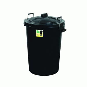 Proplas 90L Clip Lid Dustbin Black