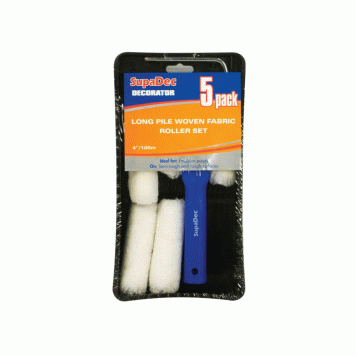 SupaDec Long Pile Woven Fabric Roller Set 4"/100mm, 5 Pack