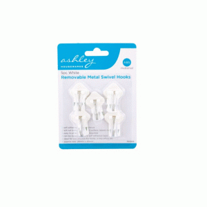 5p White Removable Metal Swivel Hooks RH508