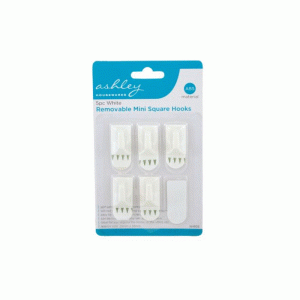 5pc White Removable Mini Square Hooks RH505