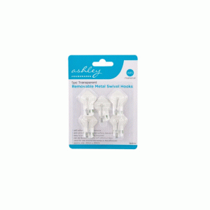 5pc Transparent Removable Metal Swivel Hooks RH509