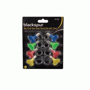8pc Hose Clip Set With Taps Blackspur