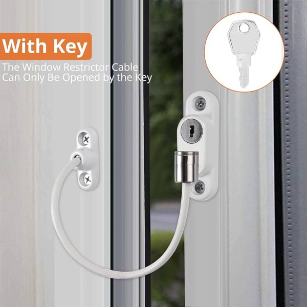 Securit Cable Window Restrictor White - Hardware Heaven