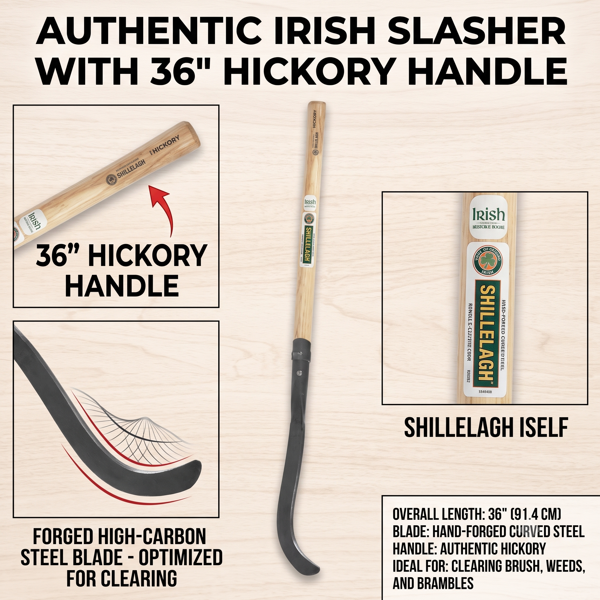Irish Slasher With Hickory Handle 36" - Image 2