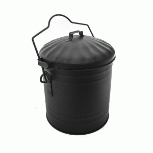 De Vielle Matt Black 13L Ash Bucket & Lid