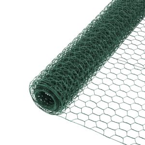 Green PVC Coated Galvanised Chicken Wire Mesh Netting 900mm x 25mm x 10mt