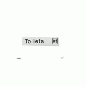 Metal Effect Toilet Sign 5x22.5cm