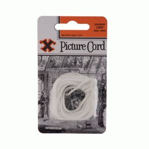 X Picture Cord - White Nylon (Blister Pack) 3mt