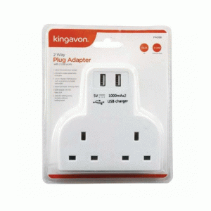 2 Way Plug Adaptor (With 2 USB Ports) PA096