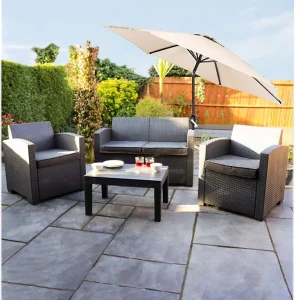 2mt Cream Tilting Parasol & Crank UB129