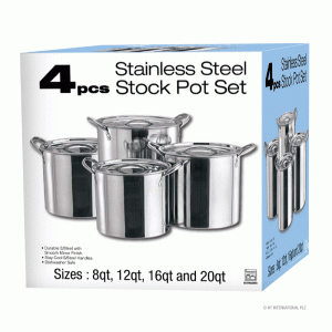 4PC S/S Stock Pot Set