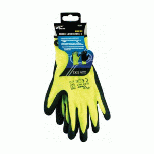 high vis crinkle latex glove-xl