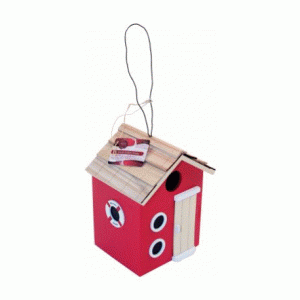 red nautical bird house