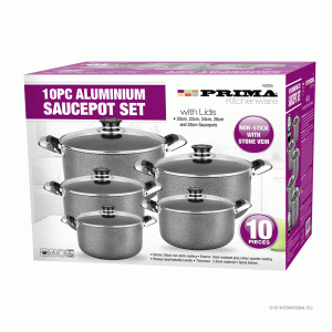 10pc non stick casserole set with glass lids 20cm,22cm,24cm