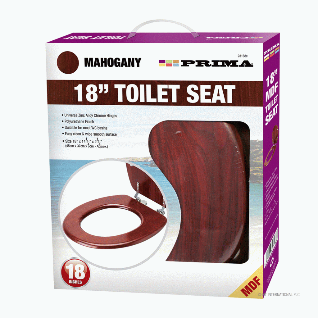 18" mdf toilet seat mahogany pine colour Hardware Heaven