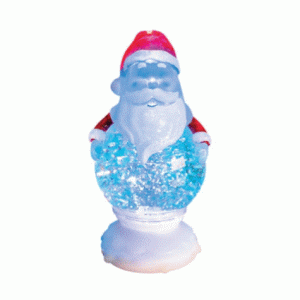 21cm led colour changing water and glitter santa