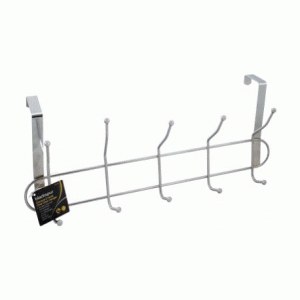 5 hook over door hanger- chrome