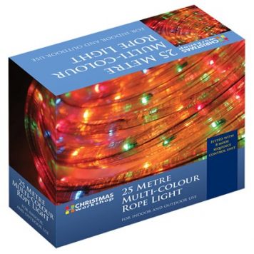 25m multi-coloured chaser rope light