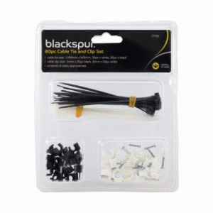 80pc cable tie and clip set