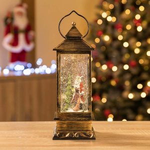 led water and glitter antique lantern - 2 assorted