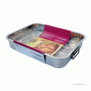 s/s roasting pan with s/s racks 37cm x 28cm