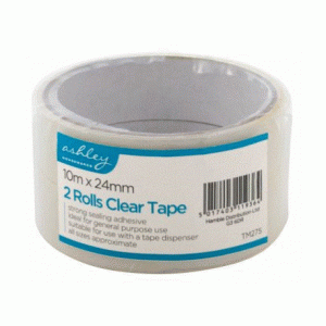 2 rolls clear tape 10m x 24mm