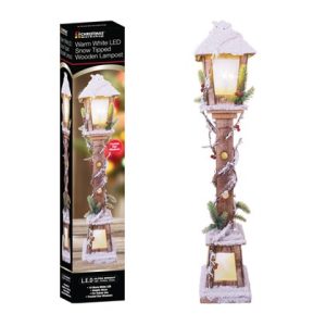 85m led snow tipped wood lamp post