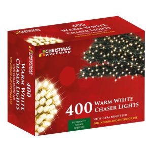 400 Led Warm White Chaser Lights Christmas Workshop
