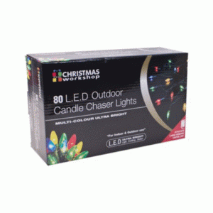 80 led colour outdoor candle chaser lights
