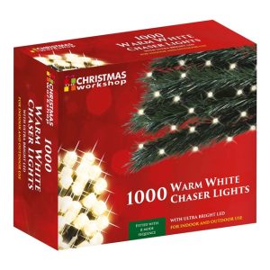1000 LED Warm White Chaser Lights Christmas Workshop