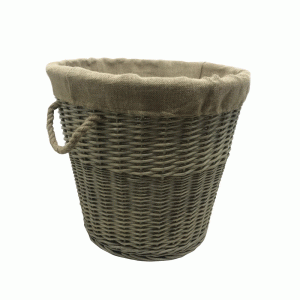 Antique Wash Round Lined Chunky Log Basket 16-003