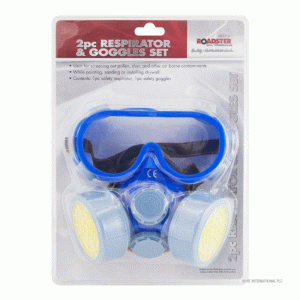 2pc Respirator & Goggles Set Roadster