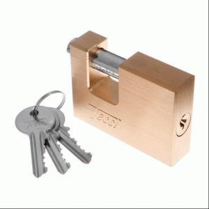 Tessi Rectangular Brass Padlock - 70mm