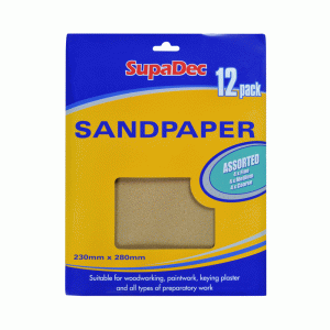 SupaDec General Purpose Sandpaper Pack 12 Assorted