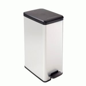 Pedal Bin 40L Slim Line Stainless Steel Effect Curver