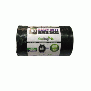 Ecobag Heavy Duty Refuse Sacks Black 100L