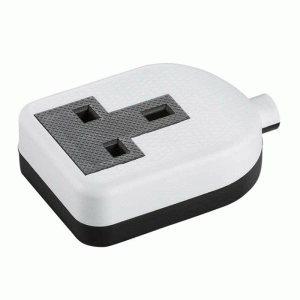 Dencon 13A, Rubber Extension Socket White to BS1363/A