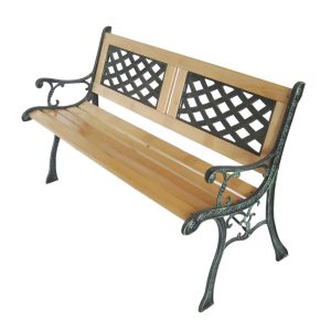 Garden Bench Twin Cross 3 Seater Wooden Outdoor
