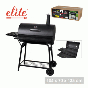 Barrel Charcoal Barbecue Grill With Lid Elite