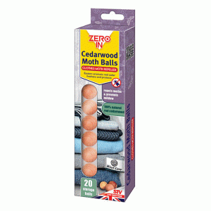 Zero In Cedarwood Clothes Moth Repeller Balls Pack 20